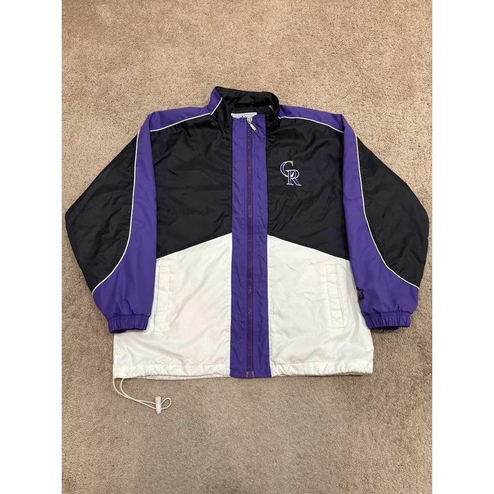 Vintage Starter Colorado Rockies MLB Full Zip Windbreaker Jacket Size Large